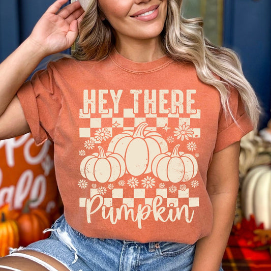 hey there pumpkin screen print transfer