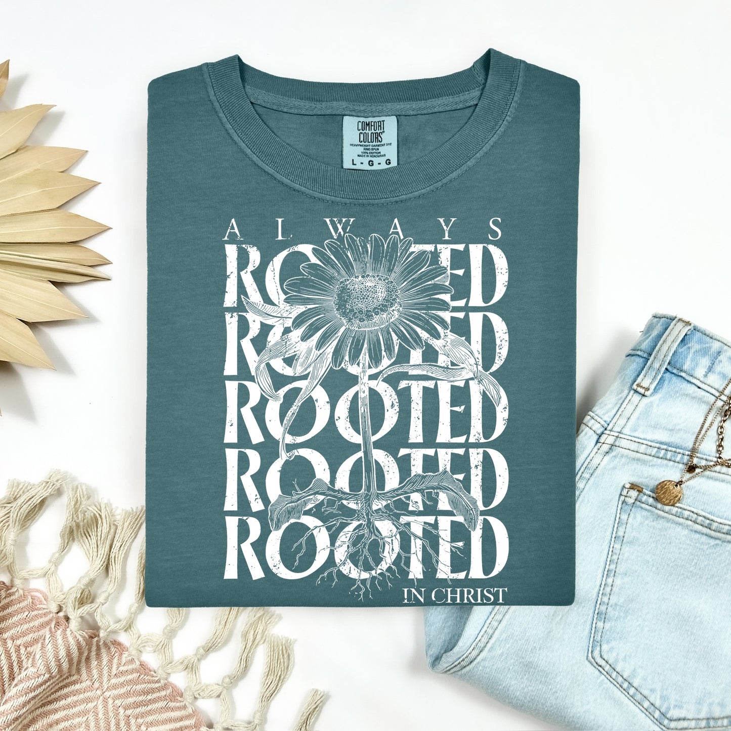 rooted in Christ screen print transfer•