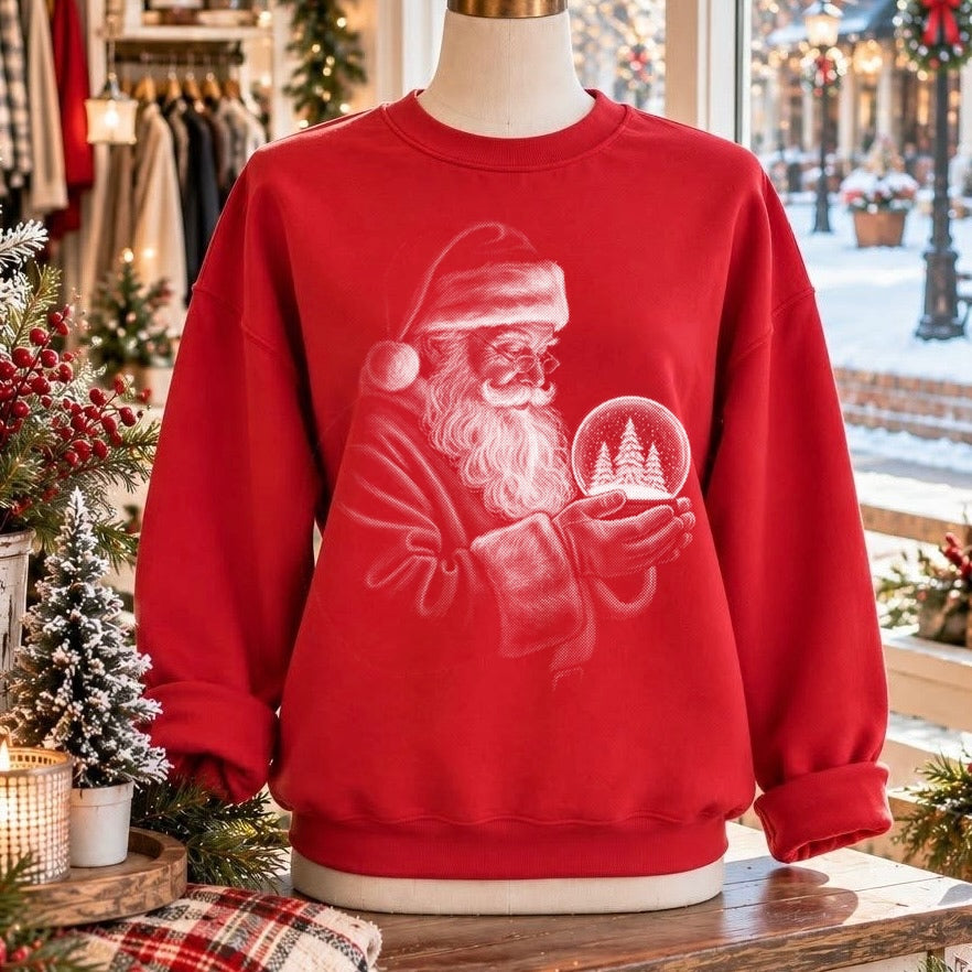 halftone santa screen print transfer
