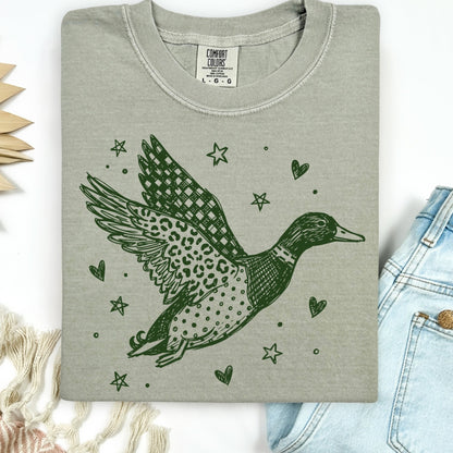mallard duck single color screen print transfer•