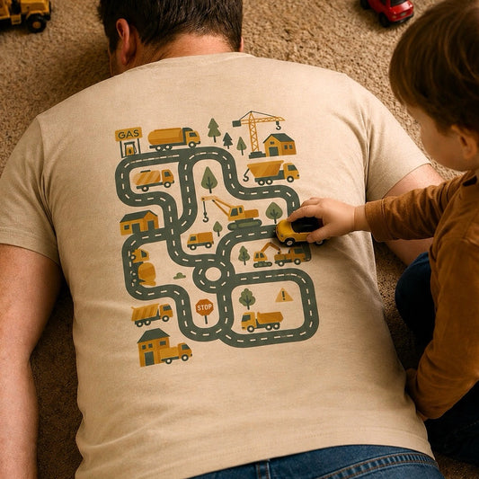 tired dads car track back massage clear film screen print