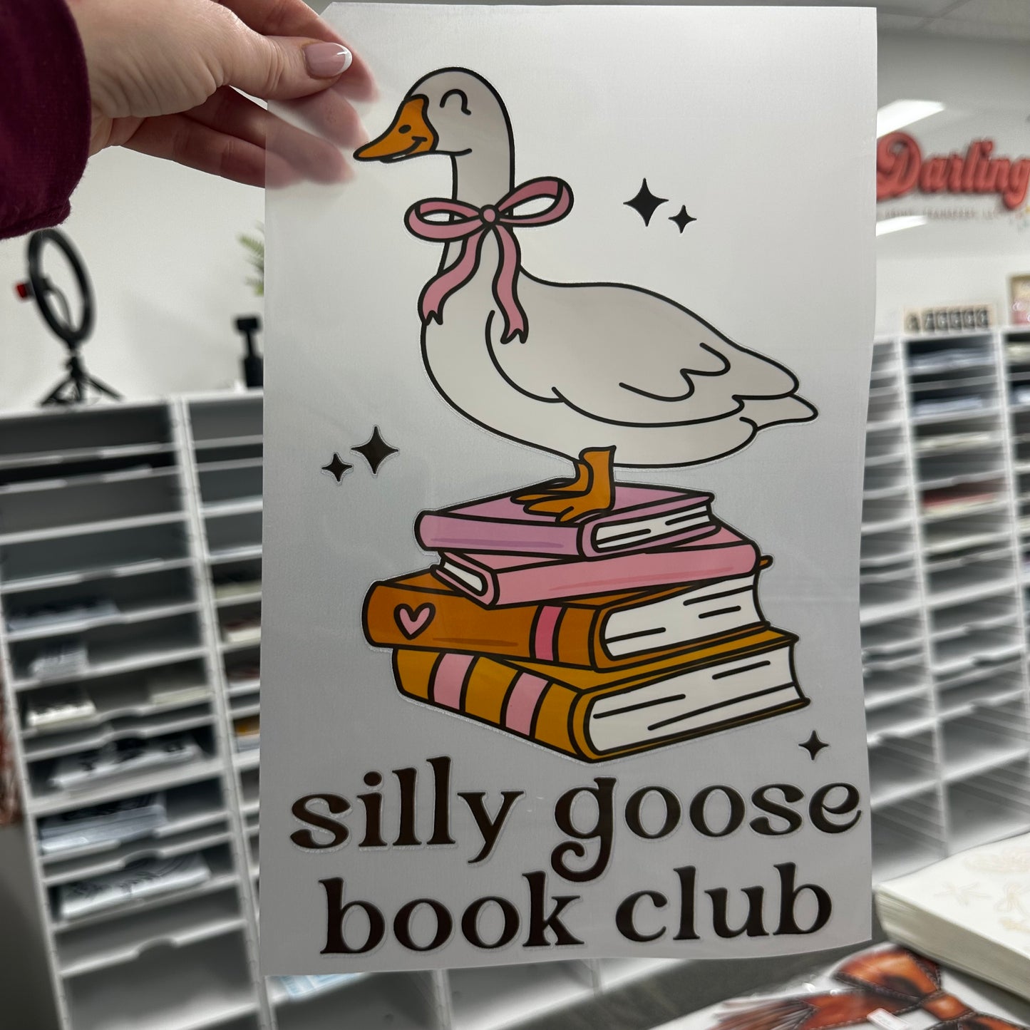 SILLY GOOSE BOOK CLUB clear film transfer