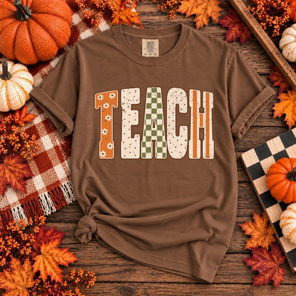 TEACH fall palette clear film screen print