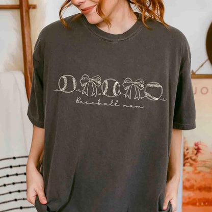 line art baseball mom screen print transfer•