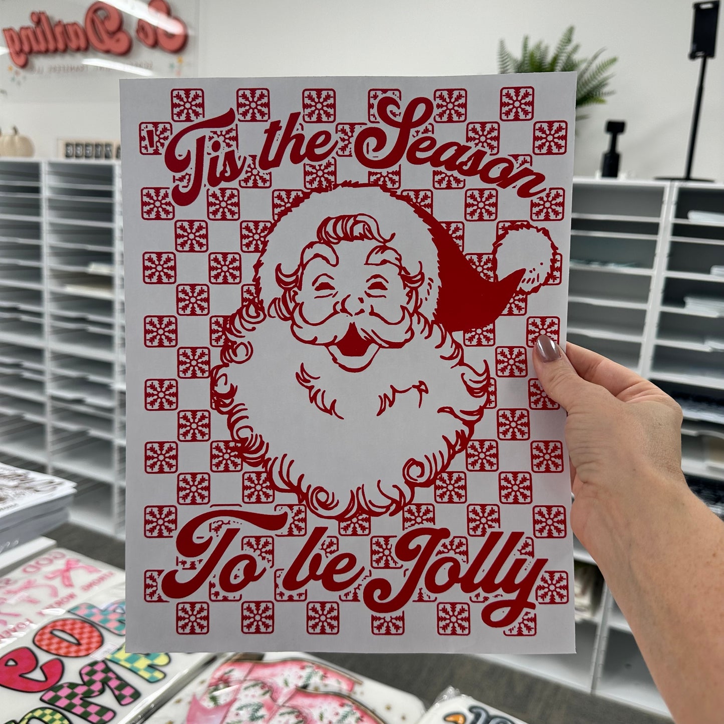 tis the season to be jolly screen print transfer