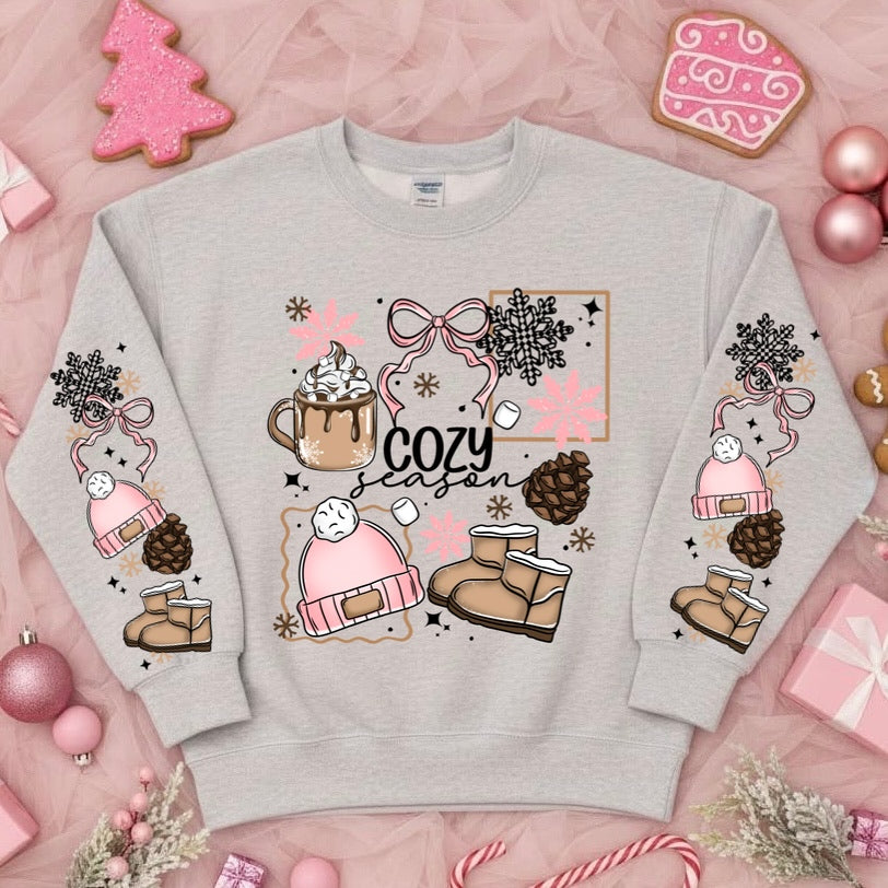 Cozy season + sleeves clear film screen print