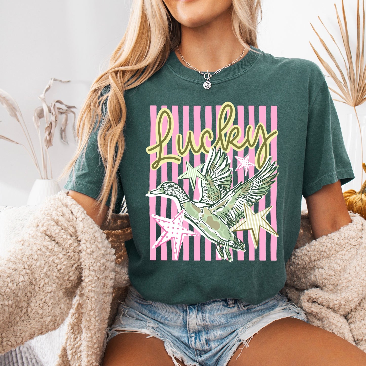 Lucky Duck clear film screen print