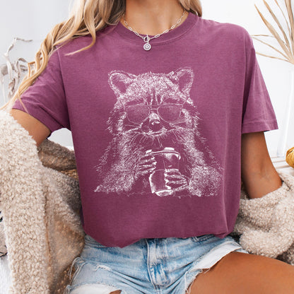 coffee raccoon screen print transfer•
