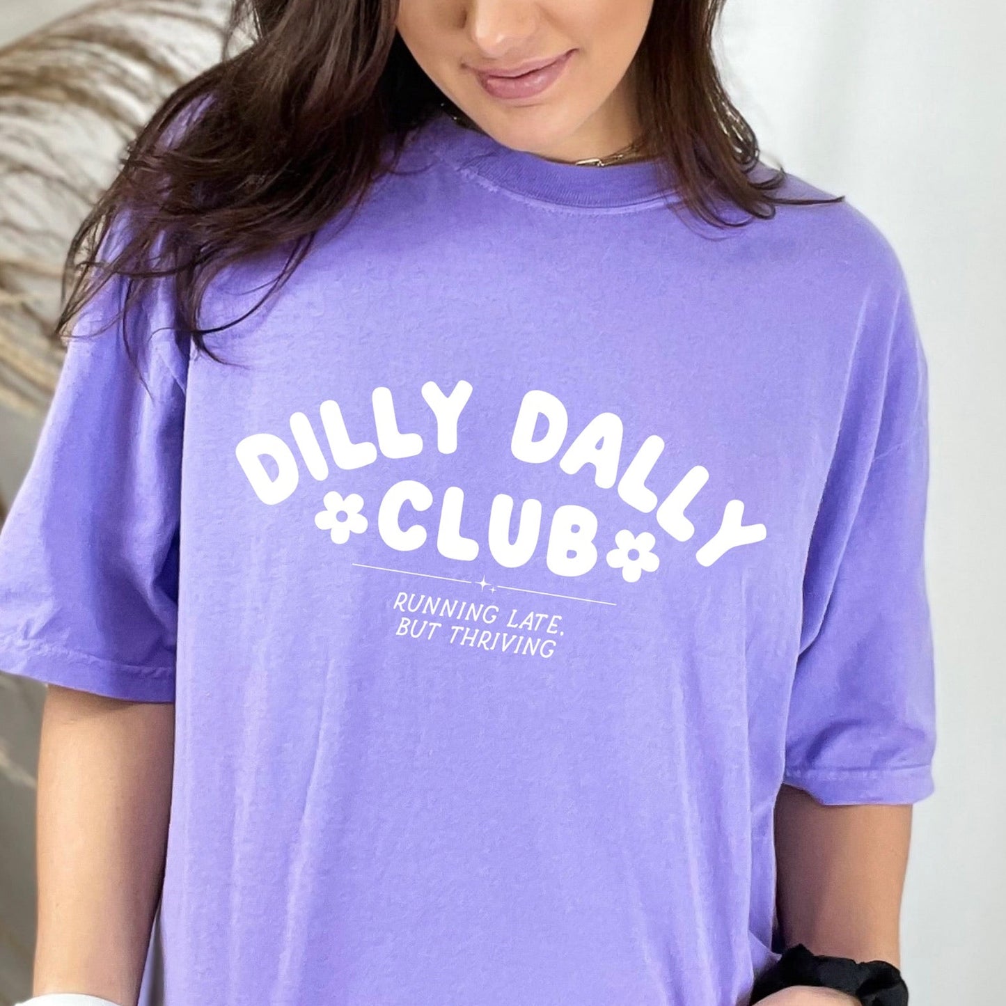 dilly dally club white ink screen print transfer•