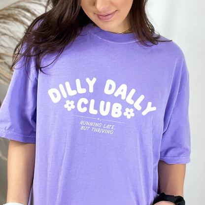 dilly dally club white ink screen print transfer•