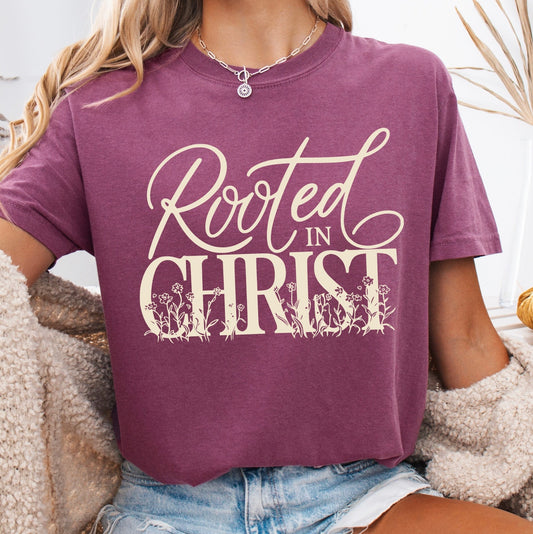 rooted in Christ screen print transfer•