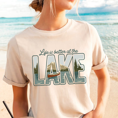 life is better at the lake clear film screen print