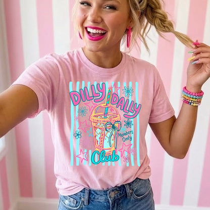 ice coffee dilly dally club clear film screen print•