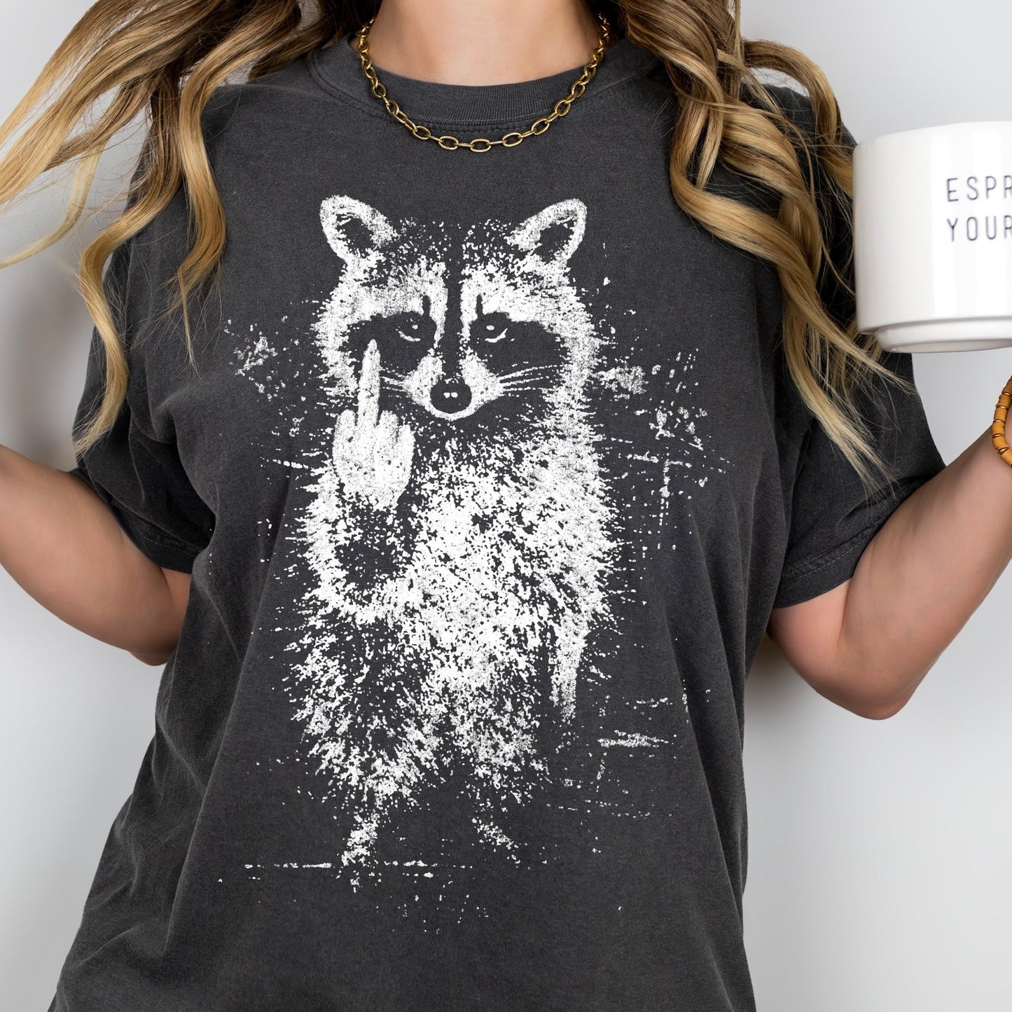 FU raccoon screen print transfer•