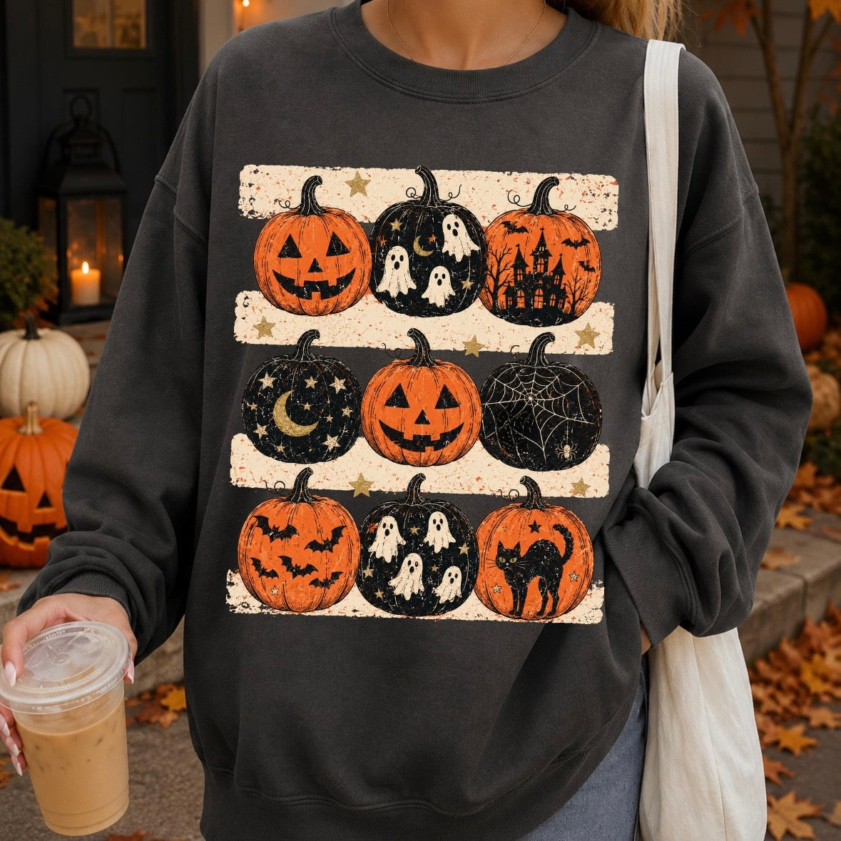 brushstroke pumpkins clear film screen print
