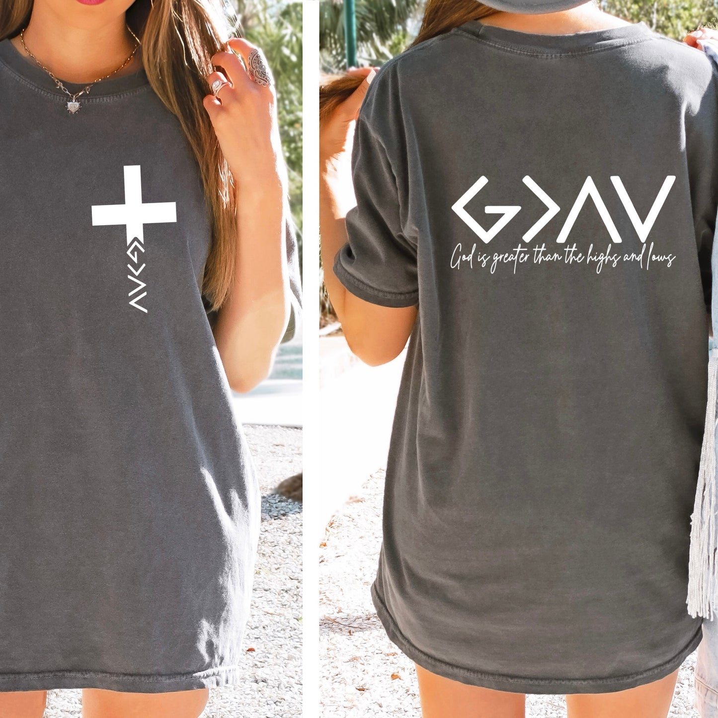 God is greater + sleeve screen print transfer•