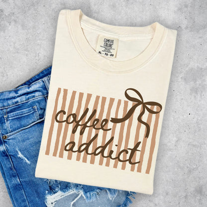 coffee addict clear film screen print