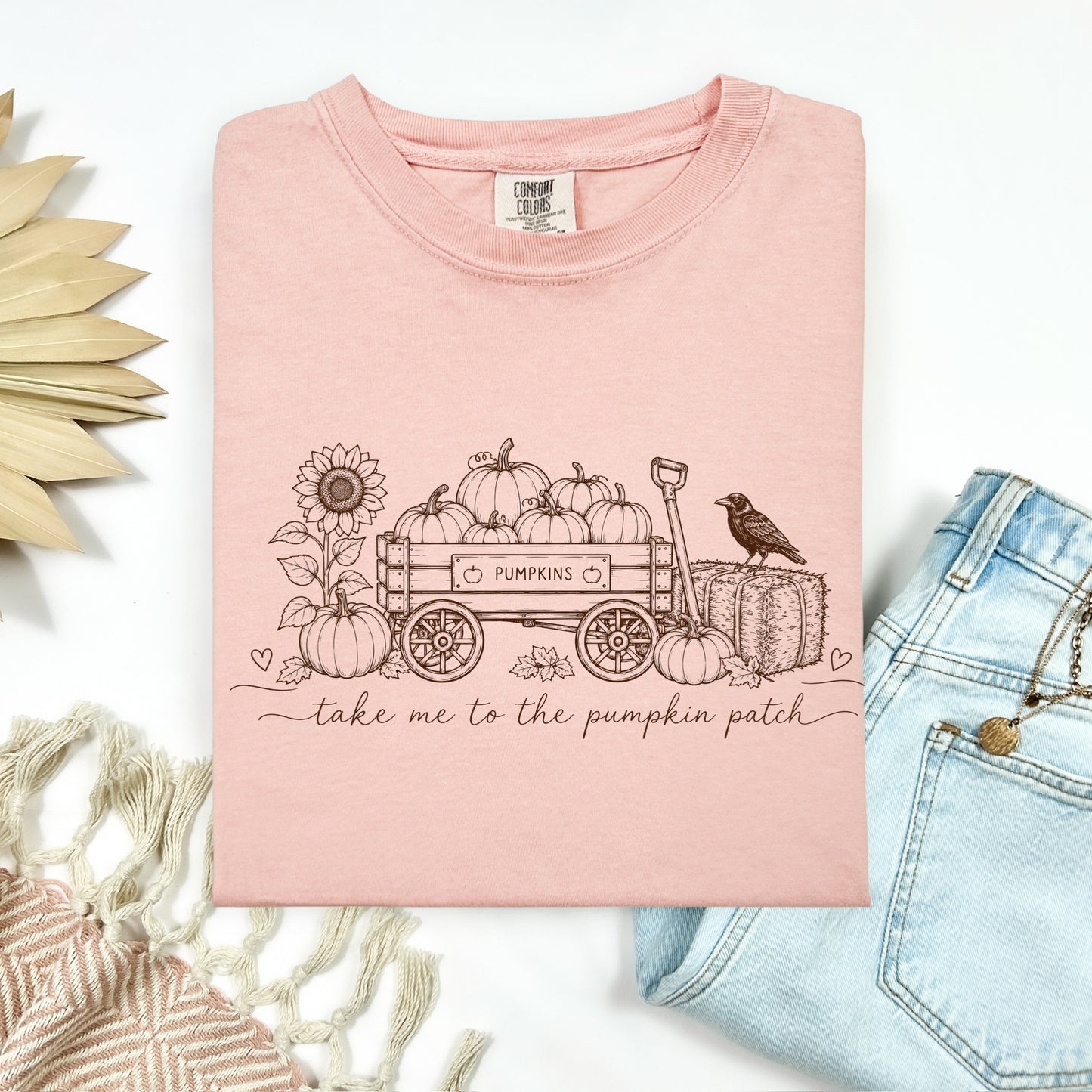 take to the pumpkin patch screen print transfer•