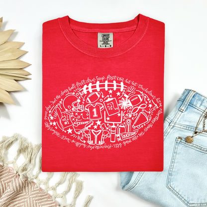 doodle football screen print transfer•