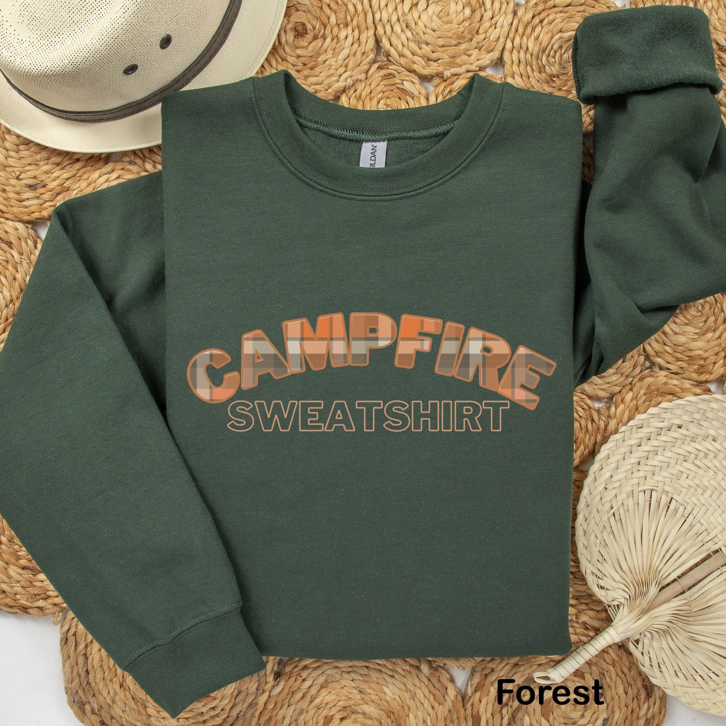 plaid campfire sweatshirt clear film transfer