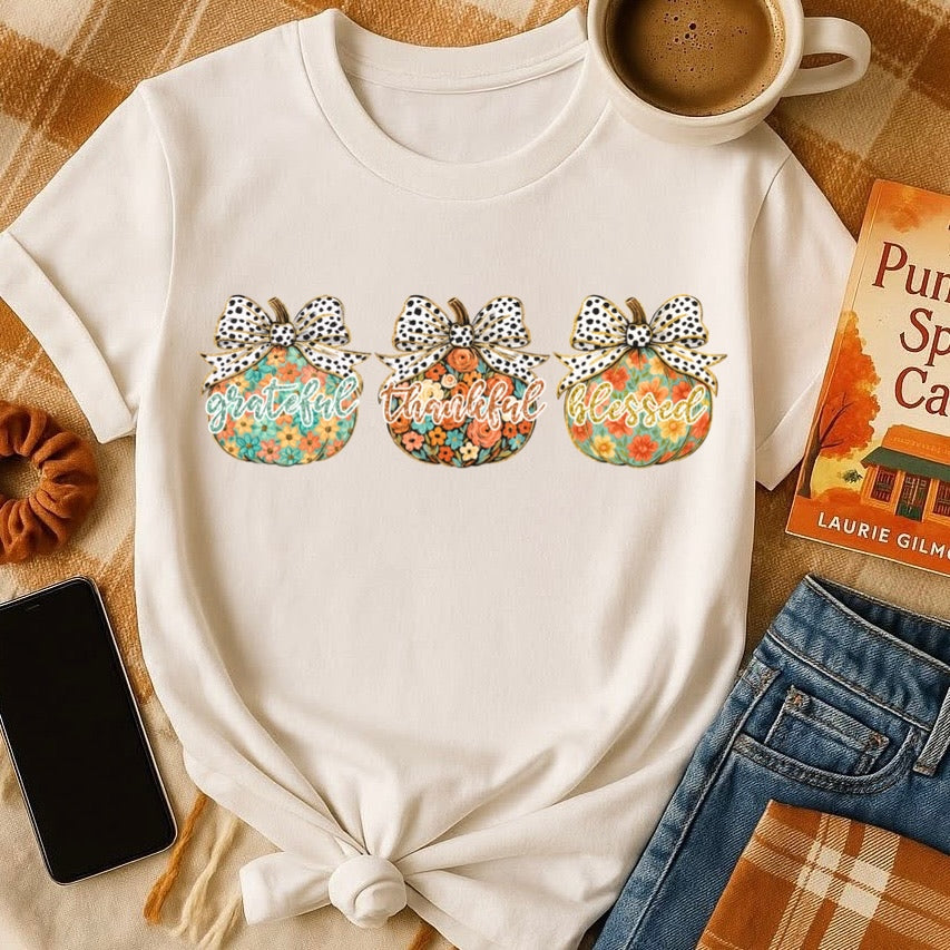 grateful thankful blessed pumpkins clear film transfer