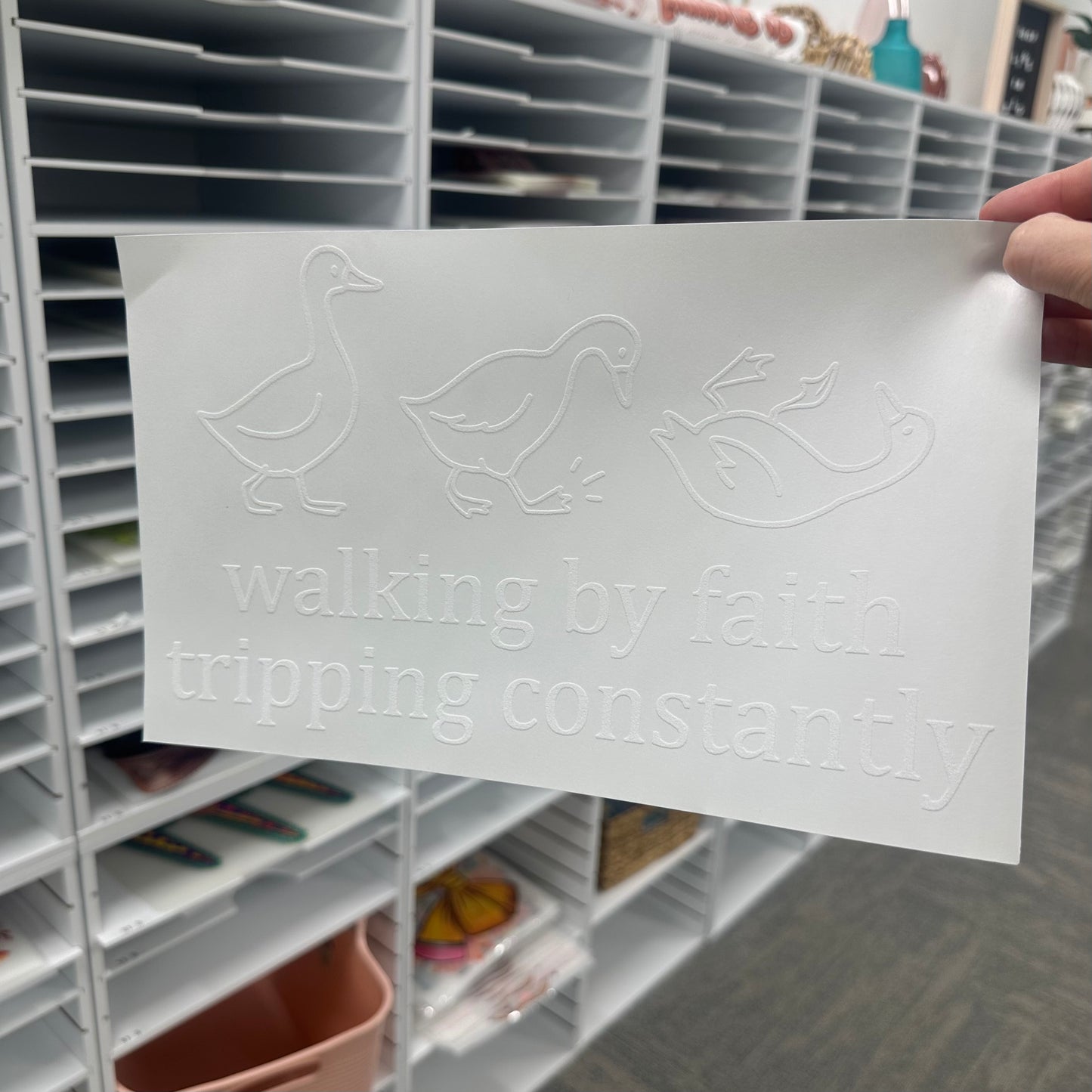 walking by faith screen print transfer•