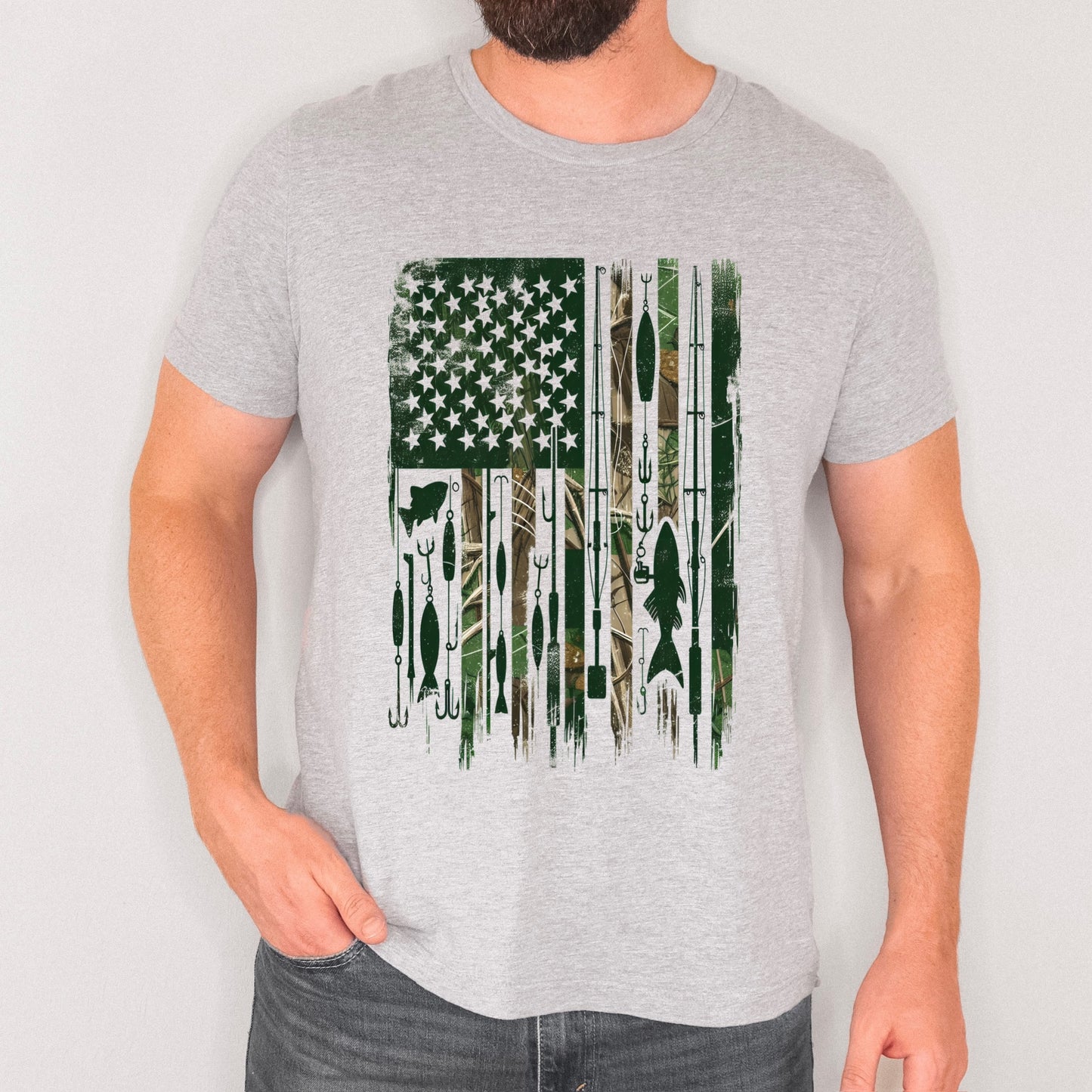 fishing camo flag clear film screen print