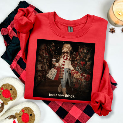 just a few things christmas shopping clear film screen print