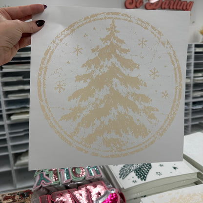 winter tree screen print transfer•