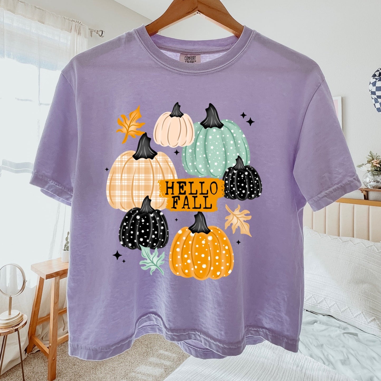 hello fall pumpkins clear film transfer