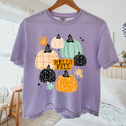 hello fall pumpkins clear film transfer