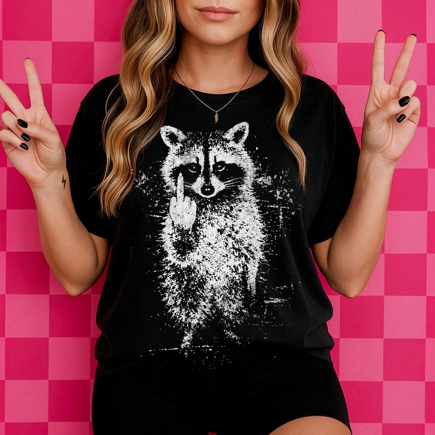 FU raccoon screen print transfer•