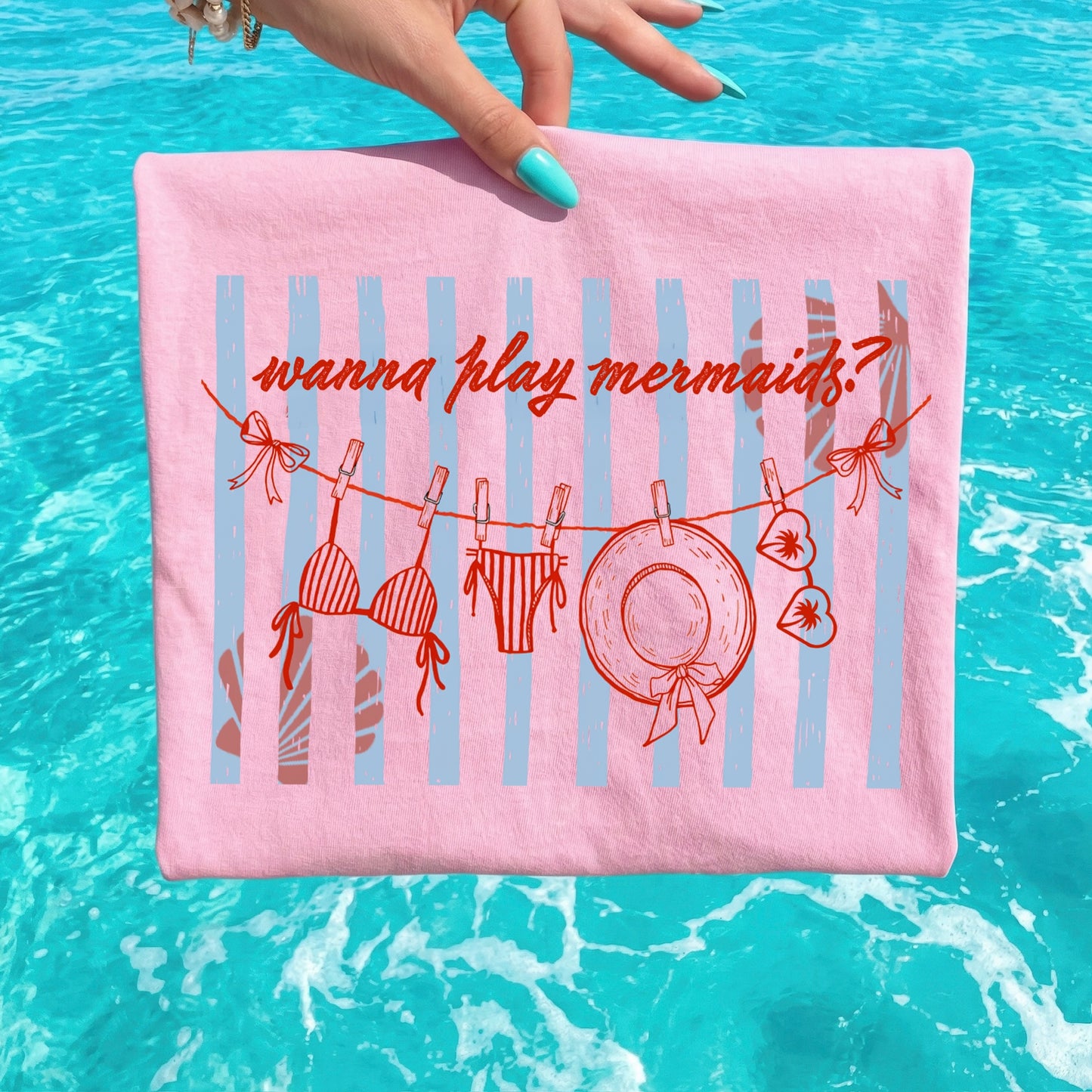 wanna play mermaids? clear film screen print•