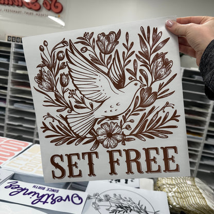 SET FREE BIRD SCREEN PRINT TRANSFER