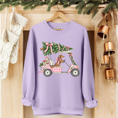 PRE-ORDER preppy christmas golf cart DTF 5-7 biz day tat