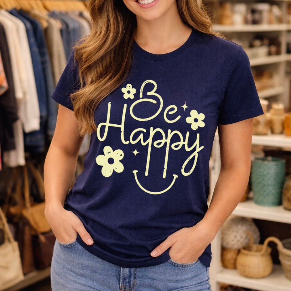 Be Happy screen print transfer•