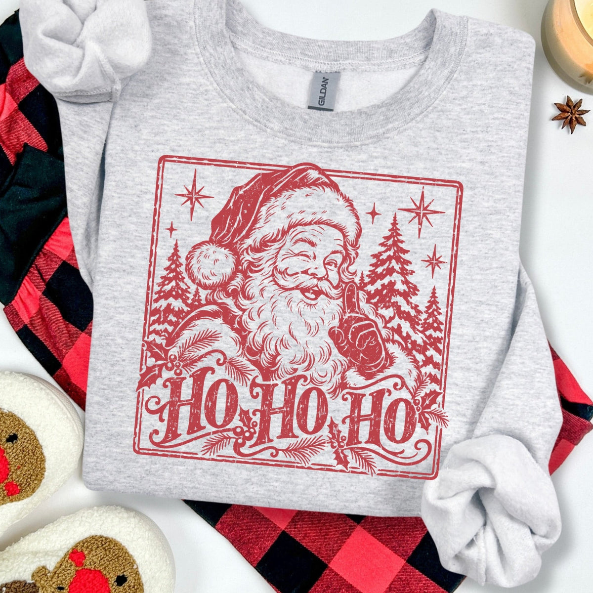 vintage santa screen print transfer