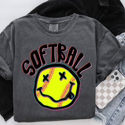 SOFTBALL smile clear film screen print