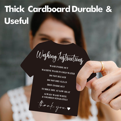 200 PCS Washing Instruction Cards, Clothes T Shirt Cleaning Care Instruction Insert Customer Direction Card for Small Business Packaging Online Shop Owner (3.6” x 3.4”)