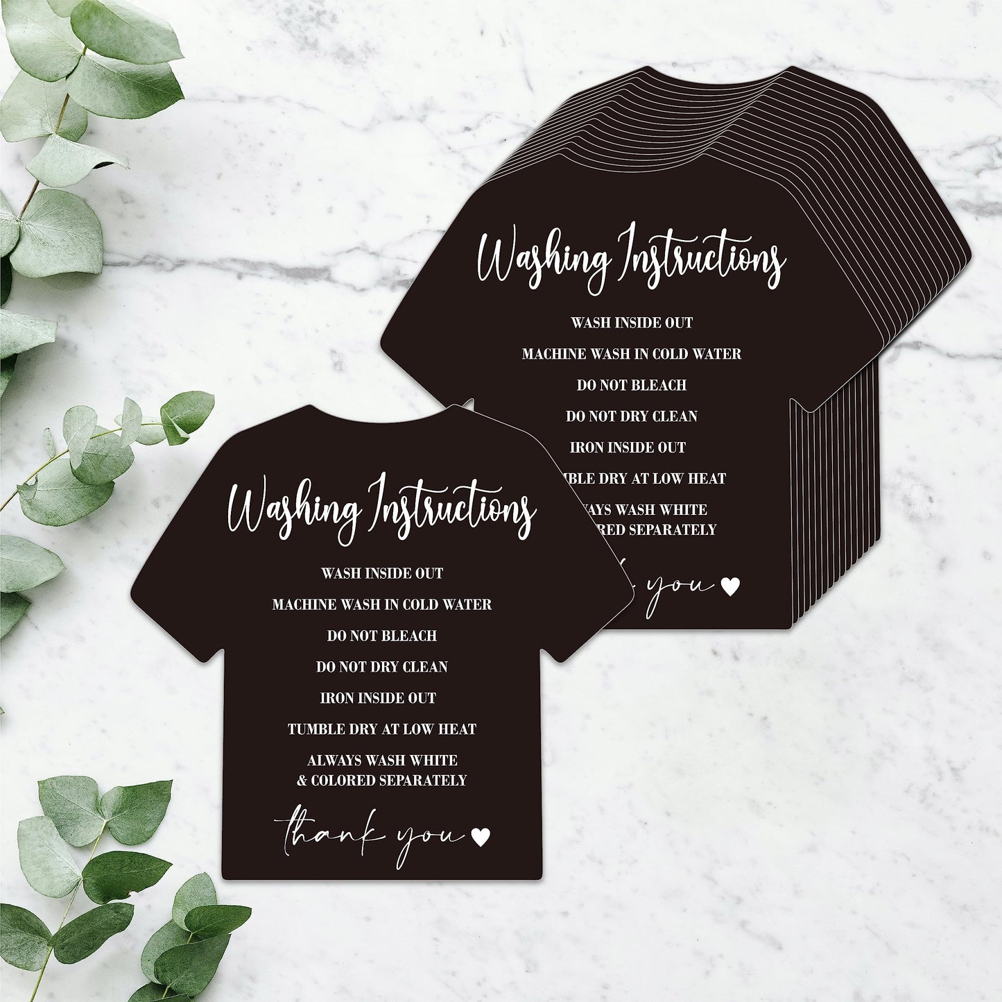 200 PCS Washing Instruction Cards, Clothes T Shirt Cleaning Care Instruction Insert Customer Direction Card for Small Business Packaging Online Shop Owner (3.6” x 3.4”)