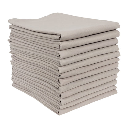 KAF Home Set of 12 Flat Flour Sack Embroidery/Craft Gray Kitchen Towels, 100-Percent Cotton (20 x 30-Inches) (Gray)
