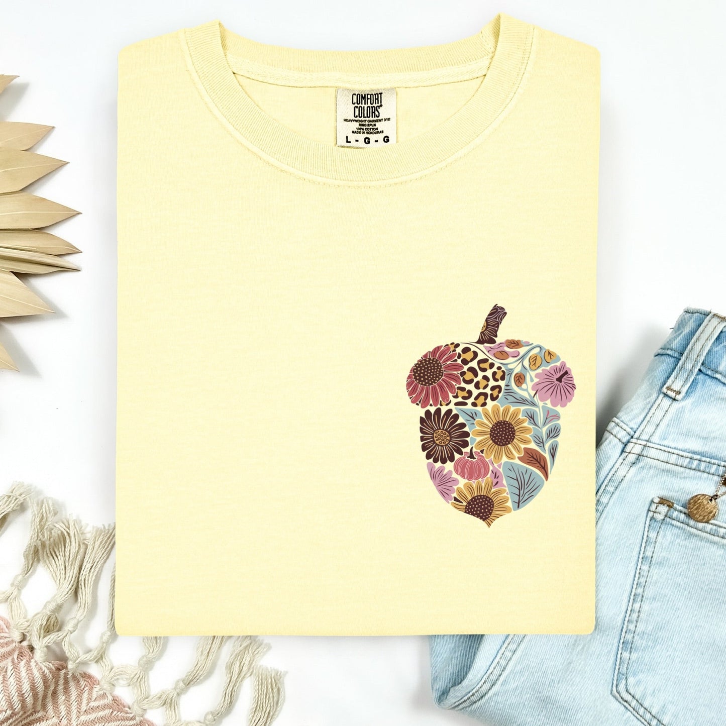 floral acorn POCKET PRINT