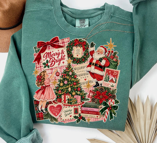 vintage christmas collage DTF PRE-ORDER 5-7 BIZ DAY TAT