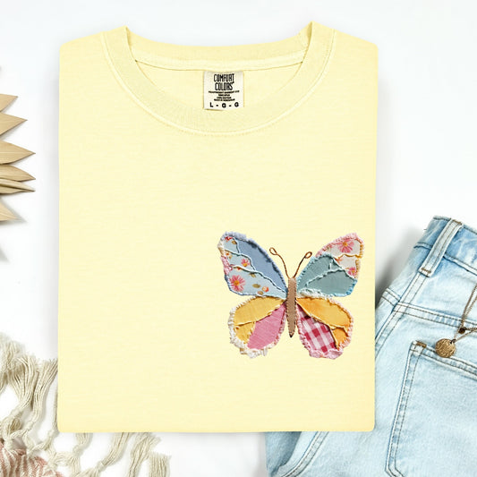 POCKET patchwork butterfly clear film transfer