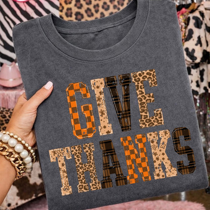 give thanks clear film screen print