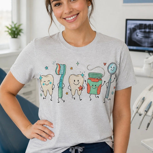 dental happy doodles clear film screen print