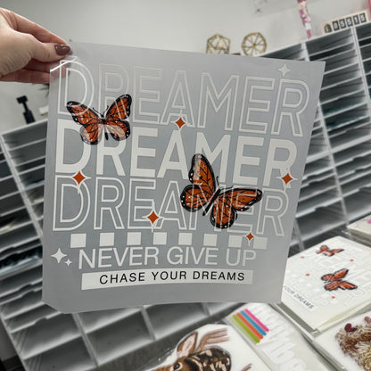 Dreamer clear film screen print