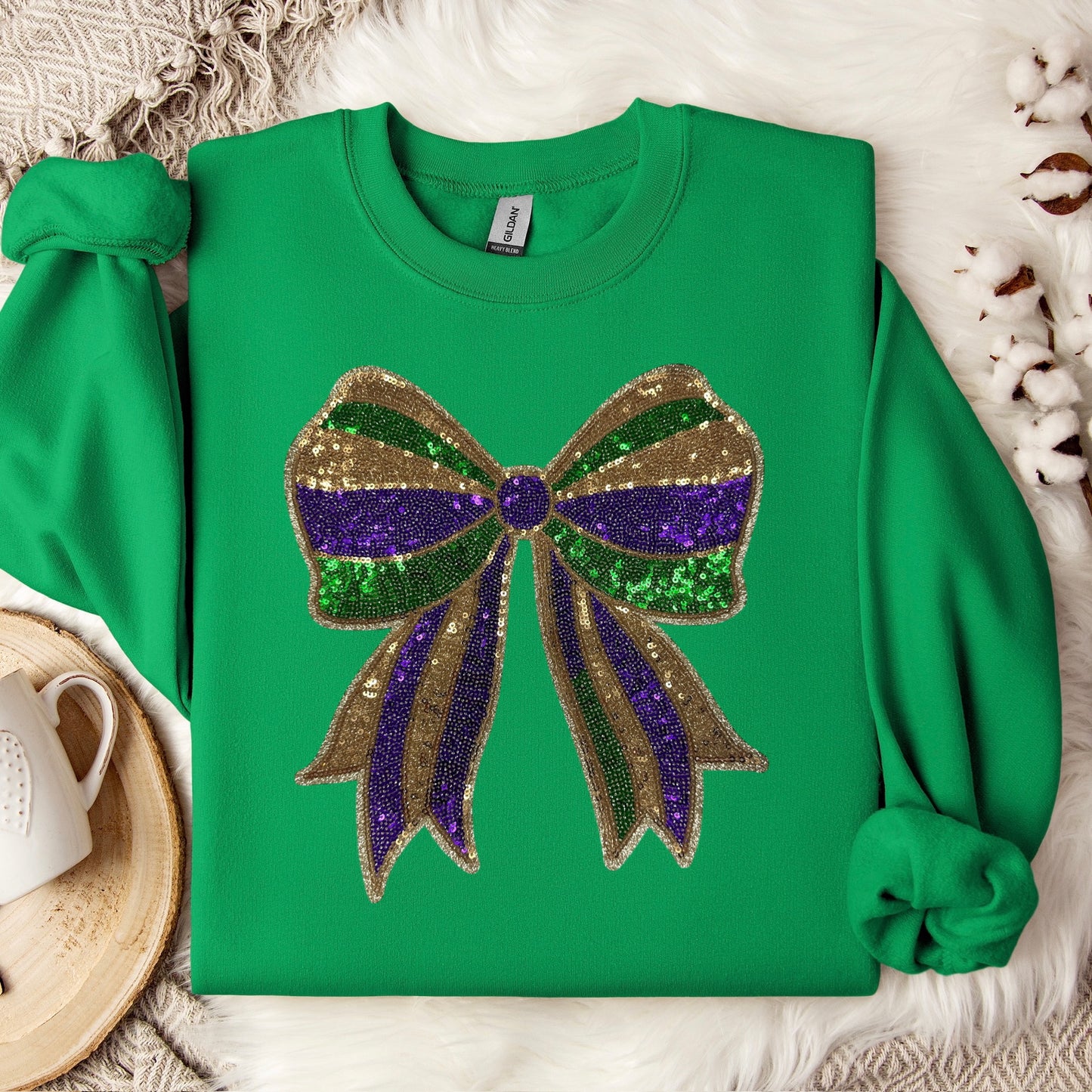 Sequins Patch - Mardi Gras Bow