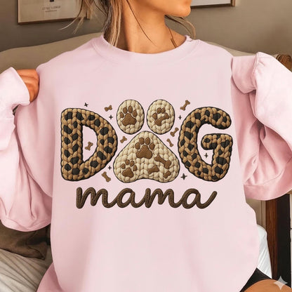Dog mama faux yarn clear film screen print