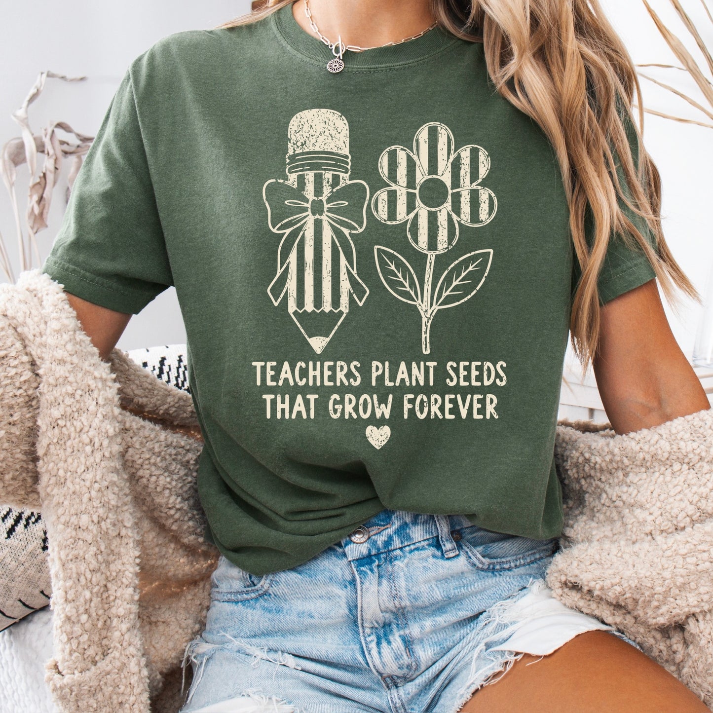teachers plant seeds that grow forever screen print transfer•
